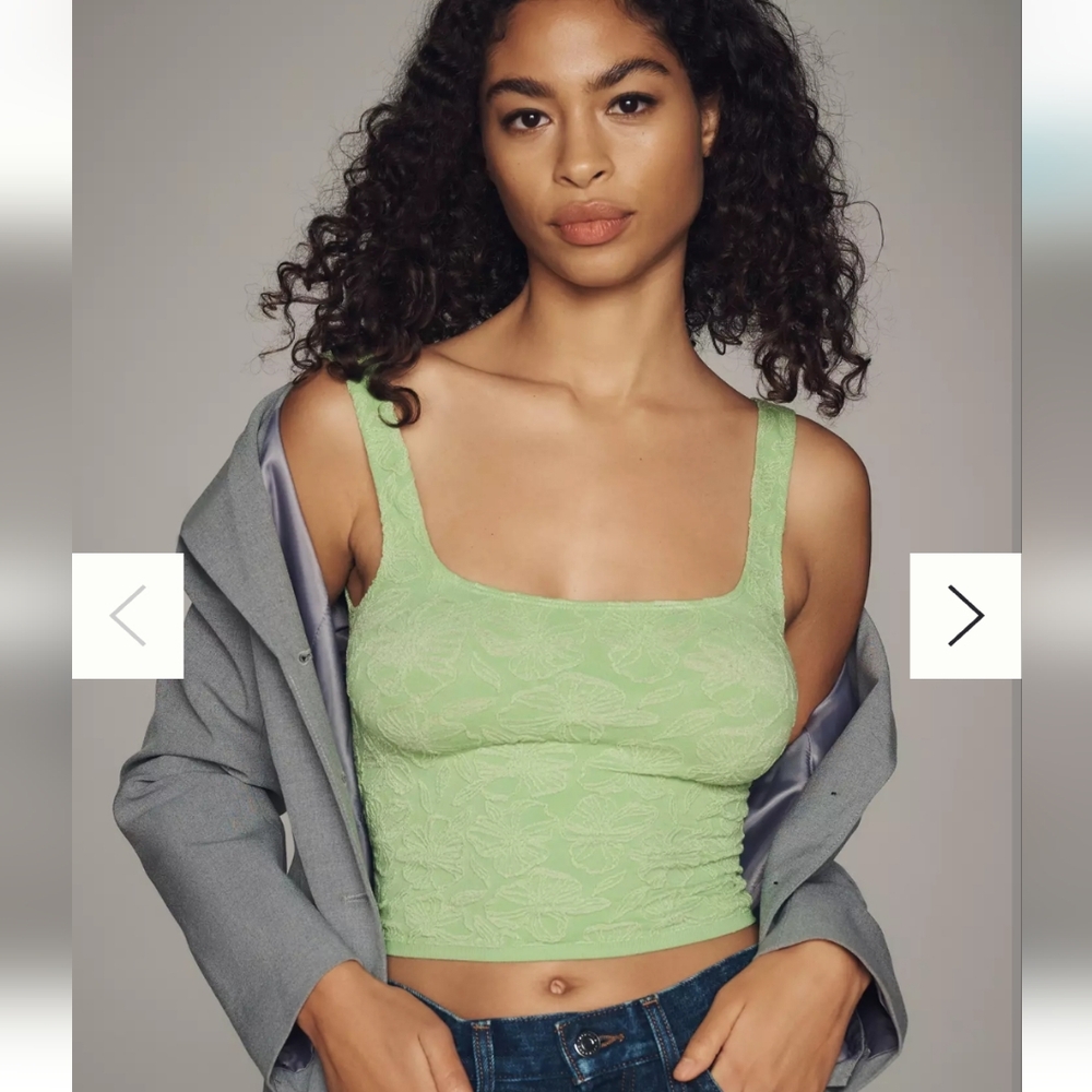 The Hannah Seamless Textured Tank Green Tea